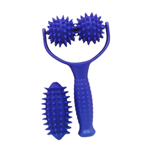 Gcljlmy Pallone da massaggio, palla a punti, portatile, per yoga, piccolo allenamento muscolare, con manico per viso, piedi, braccia, corpo intero