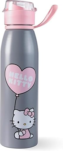 Hello Kitty Botella de agua para niños de acero inoxidable, 590 ml, a prueba de fugas, con apertura para beber, bonita botella de agua para niñas, ideal para guardería, escuela y excursiones | Ya disponible en tu tienda friki favorita! En mundofriki.es!