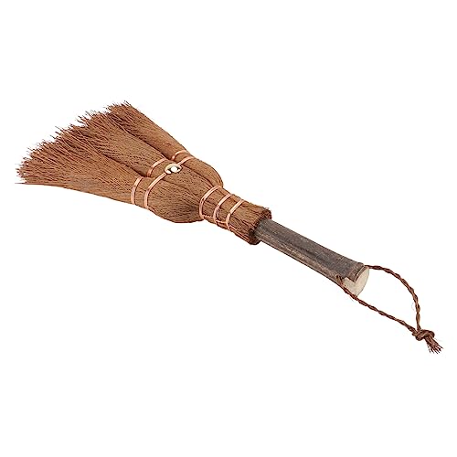 KOMBIUDA 1Pc Natural Mini Palm Broom Delicate Corner Cleaning Tool for Home Kitchen and Office Lightweight Broom for Small Spaces and Efficient Cleaning