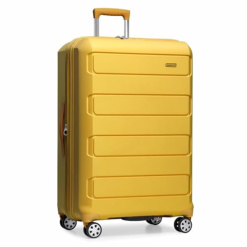 Traveler's Choice Pagosa Indestructible Hardshell Expandable Spinner Luggage, Yellow, 30