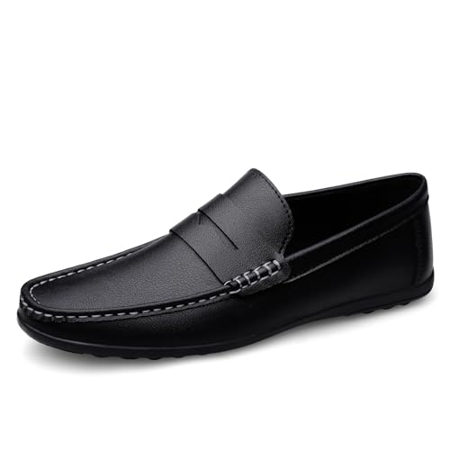 Men's Loafers Round Toe Vegan Leather Penny Loafers Flexible Flat Heel Resistant Casual Slip On2