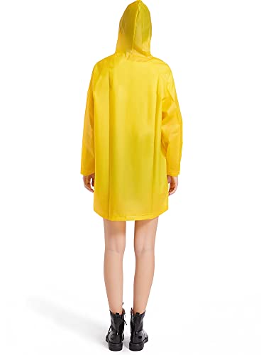 LANSHULAN Women Yellow Raincoat Jacket,Unisex Kids Clear EVA Rain Coat Costume3