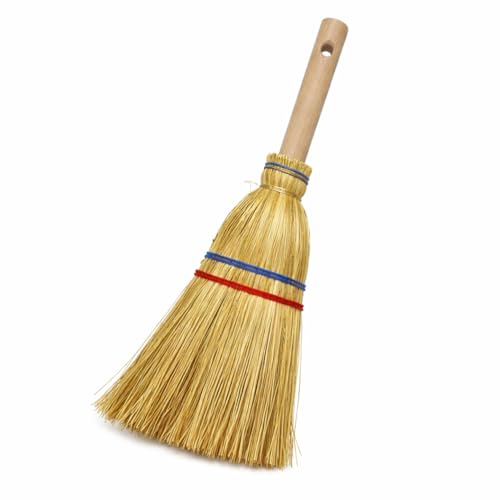 Paluplus Scopetta Saggina per Camino, Lunghezza 36 cm con Manico in Legno da 15 cm, Scopa a 2 Fili, Resistente e Robusta, per la manutenzone del camino -9162C-0,6