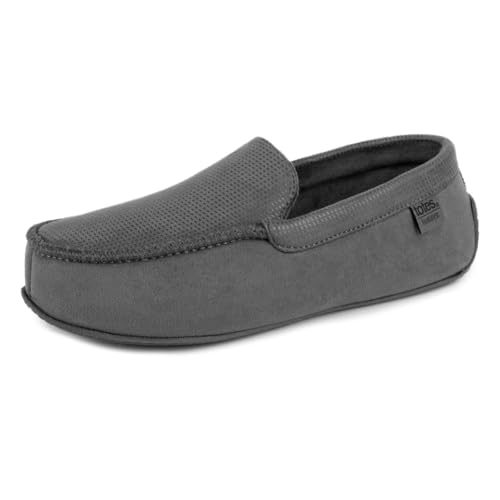 Isotoner Mens Square Patterned Smart Moccasin Slipper
