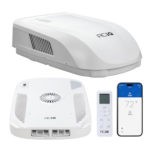 ACiQ 15,000 BTU RV Air Conditioner with Heat Pump Non-Ducted - 115V White Roof Top AC Unit | 1.25 Ton Cooling & Heating for Camper, Motorhome, Travel Trailer