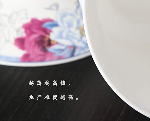 Image of Liang baobao Traditional Gaiwan Tea Set with Lid and Saucer Handmade Ceramic Tea Cup Flower Porcelain Teacups 10oz