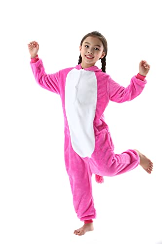 DarkCom Tier Kostüm Onesie Kinder Weihnachten FaschingsKostüm Cosplay Anime Schlafanzu Nachtwäsche Einhorn Neu Rose