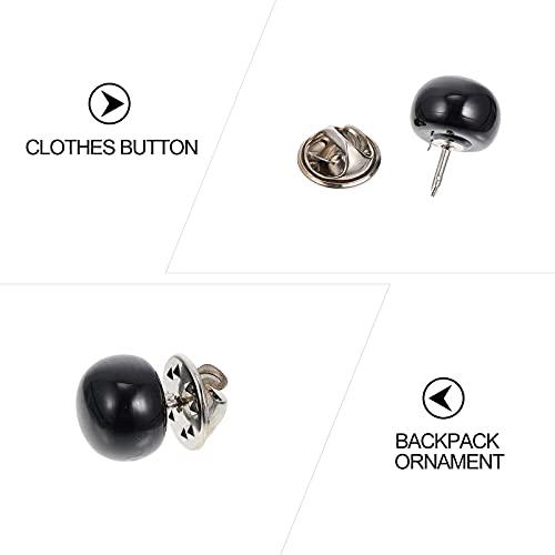 EXCEART 10Pcs Women Shirt Brooch Buttons Cover up Button Pin Safety Brooch Buttons Collar Corsages for Clothing Dress Supplies Black - Image 3