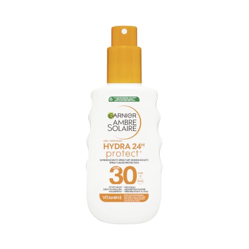 Garnier Ambre Solaire Hydra Protect+ Sonnenschutz-Milch 24h LSF 30, Schutz vor UVA und UVB, mit Vitamin C, 150 ml
