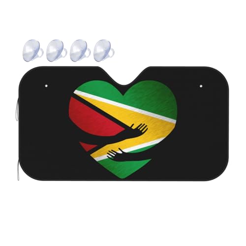 Parasol coche delantero protector solar parabrisas anti-UV con diseño de corazón de Guyana S