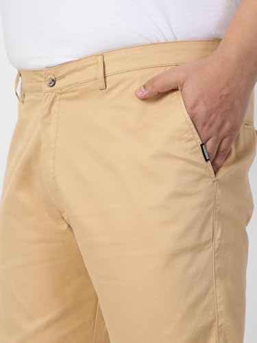 Image of Urbano Plus Men Mid Rise Cotton Regular Fit Casual Chino Pants Stretch