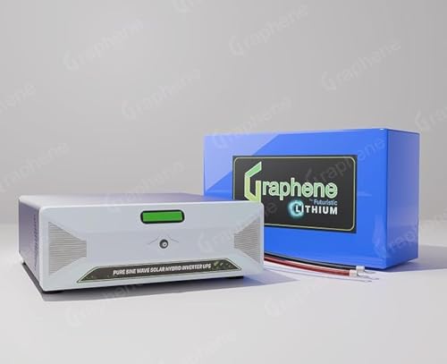 Image of GRAPHENE 12 Volt 100AH Lithium ion (LFP C100) Smart Battery & Solar Lithium Inverter (1250 VA /PWM), Back up More Than 150Ah Lead Acid Battery, 15-20 Years Life, Fast Charging, 5 Years Warranty