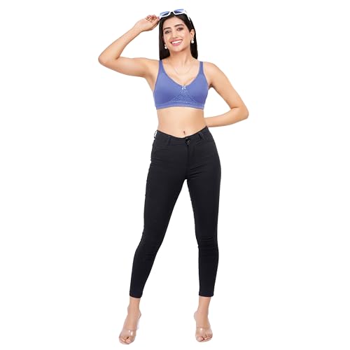 Image of Non Padded Bra in B, C and D Cup for Women - Made of Pure Cotton Full Coverage Over Size Non Wired Pushup Soft Cup for T-Shirt Saree Dress Sports Garment for Daily Use Everyday
