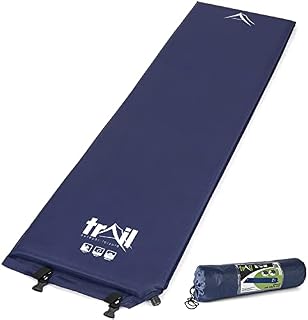Trail Self Inflating Camping Mat 5cm Thick Single Inflatable Mattress And Bag Blue