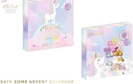 Bath Bomb Christmas Advent Calendar 2022 For Kids - Unicorn Gifts For Kids - 25X Magical Unicorn Bath Bomb Fizzers - Girls Relax Pamper- Bath Gift Set For Her