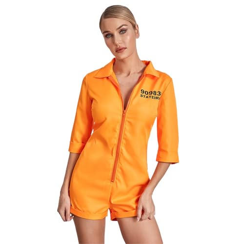 Combinaison courte zippée femme grande taille pour cosplay Halloween
