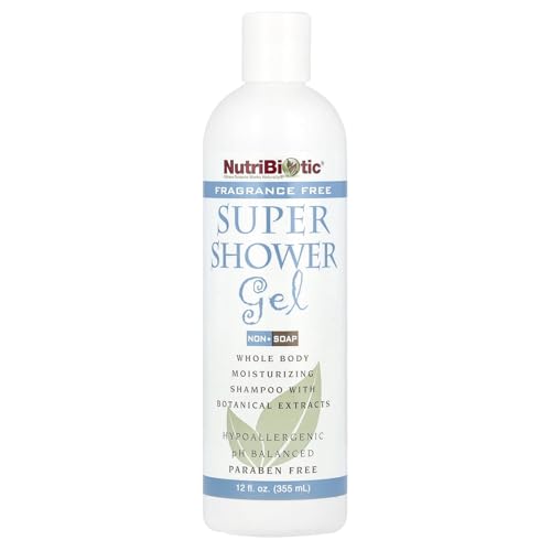 Nutribiotic Super Shower Gel, Fragrance Free, 12 Fluid Ounce