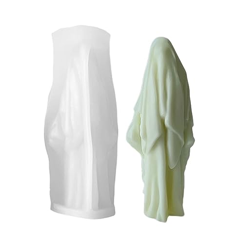 Raxove Moldes de silicona con forma de fantasma de Halloween - Moldes para velas de silicona, moldes de resina epoxi para hacer velas de silicona para cera, velas, arcilla, decoración
