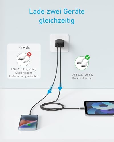 Anker 20W USB C Ladegerät, Netzteil USB C, PD Schnellladegerät – Ansicht 2