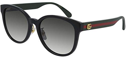 Amazon.com: Gucci GG0854SK Black Green/Grey Shaded 56/19/145 women 