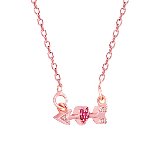 Image of GIVA 925 Silver 18k Gold Plated Rose Gold Zircon Necklace | Gifts for Women & Girls
