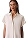 Calvin Klein Women's Satin Short Sleeve Top Antique White