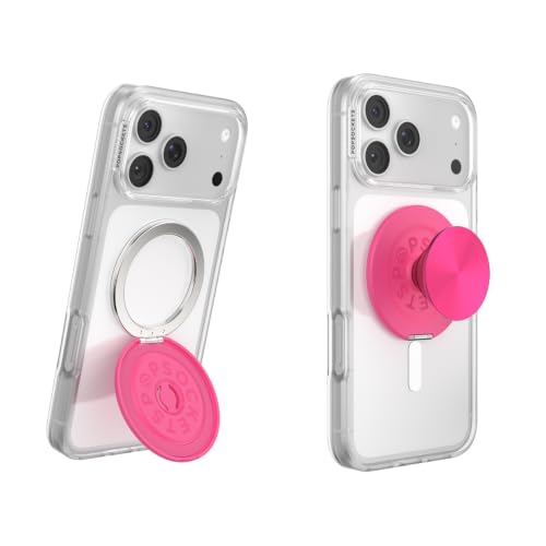 Image of PopSockets Kick-Out Grip for MagSafe, Adjustable Kickstand for Portrait or Landscape, Magnetic Stand, Hot Pink - Fuchsia