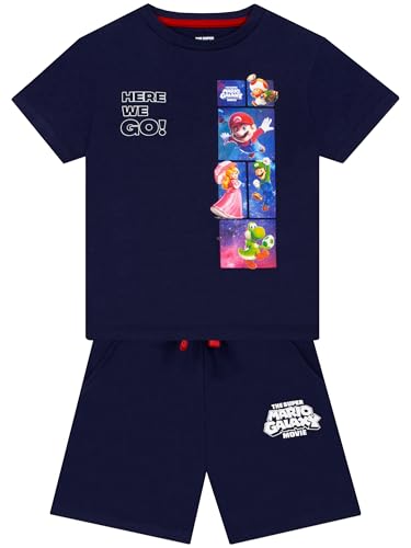 Super Mario T-Shirts Für Jungen T Shirt Jungen Und T-Shirt Mit Shorts Coole Tops Und Kleidung Für Jungs Marine 146