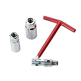 Diseño de barra en T antideslizante: llave de bujías de agarre con casquillo giratorio de 360°, que ofrece un agarre cómodo y buena resistencia al deslizamiento. Y el diseño ergonómico en forma de T ahorra tiempo.