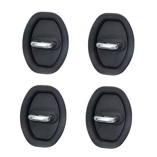 Generic 4 Silicone Door Latch Protective Cover Car Door Lock Protector Silent Shock Pads Vehicle Doors Locks Guard Stopper Set Auto Accessories Car Door Lock Cover Protector (Black)