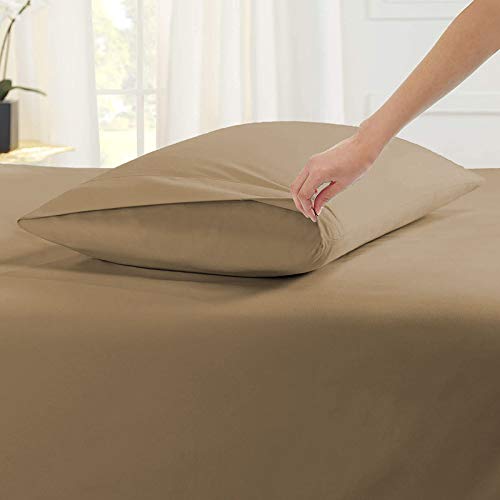 Image of YRM Bedding's Beige 600-TC Oraganic Cotton 2 Piece Pillow Covers (17 inchx27 inch)