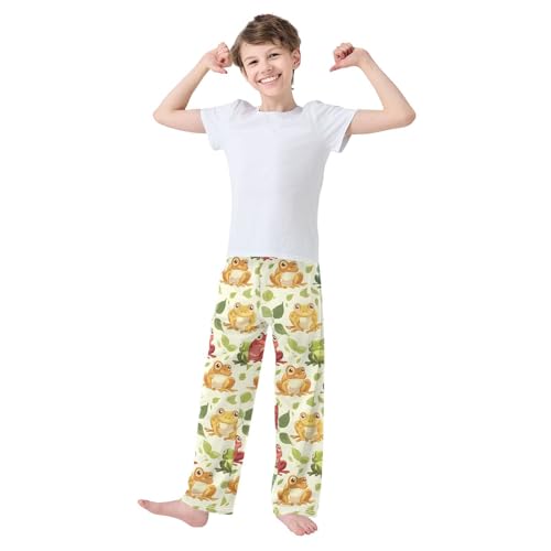 ALAZA Color Frog Leaf Animal Pajama Lounge Pants Long Sleep Pajama Bottoms with Pockets3