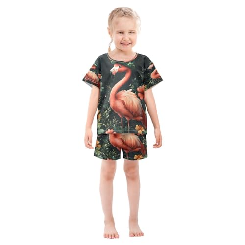 senya Short Sleeve Pajamas Sets Summer Cotton Sleepwear Pink Flamingo Green Hat3