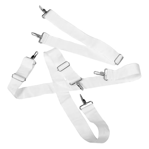 ifundom 2Pcs Adjustable White Oxford Cloth Snare Drum Straps Sturdy Dual Shoulder Harness for Marching Drums Musical Instrument Accessory for Percussion Enthusiasts