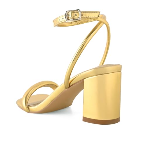 Shoe'N Tale Chunky Heels for Women Block Strappy Heeled Sandals Ankle Buckle Square Toe Comfortable Dressy Shoes3