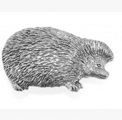 Gift Box Pewter Hedgehog Pin Badge or Brooch Gift for Scarf, Tie, Hat, Coat or Bag