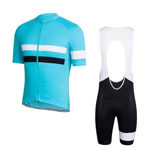 RUMAOZIA Conjunto de maillot de ciclismo para hombre, de manga corta, con acolchado para el asiento, verano, transpirable, ropa de ciclismo para carretera, ciclismo, bicicleta de montaña, ciclismo