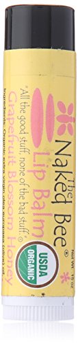 The Naked Bee Grapefruit Blossom Honey Lip Balm, 0.15oz. Moisturising Lip Care, Lip Skin Care Gifts for Women