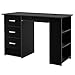Produktbild Homfa Schreibtisch Computertisch Bürotisch Arbeitstisch PC Tisch mit Tastaturauszug, 3 Schubladen, Staumraum, Ablage Morden Schwarz 109x49x75 cm(BxTxH)