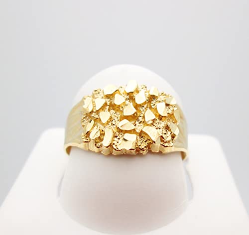10k Gold Solid Nugget Ring Men's Gold Ring2