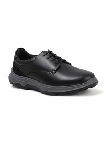 Image of Carlton London Men's Lace-Up Leather Casual Shoe with Lightweight Comfort Sole