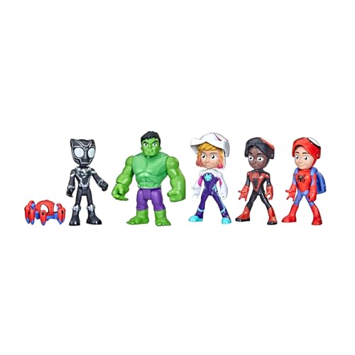 Marvel Spidey and His Amazing Friends Heróis Desmascarados Kit com 6 Figuras