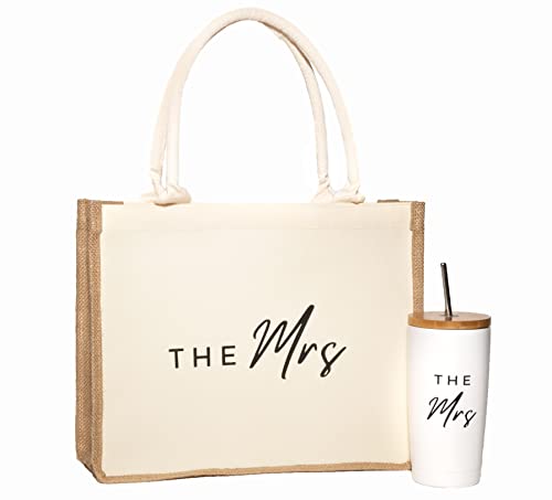 Themrstumblertotebaggiftsetstainlesssteelwinetumblerwithlidstrawtravelmugtotebagforwomenperfectforbridegiftsweddingengagements Urban Country Home Decor The mrs tumbler tote bag gift set stainless steel wine tumbler with lid straw travel mug tote bag for women perfect for bride gifts wedding engagements urban country home decor