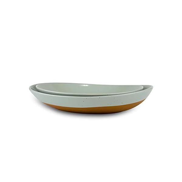 Mora Ceramic Large Serving Bowls- Set of 2 Oval Platters for Entertaining. Modern Kitchen Dishes for Dinner, Fruit, Salad, Turkey, etc. Oven, Dishwasher Safe, 55/35 oz, 13.5" / 11.8" - Earl Grey Mora Ceramic Large Serving Bowls- Set of 2 Oval Platters for Entertaining. Modern Kitchen Dishes for Dinner, Fruit, Salad, Turkey, etc. Oven, Dishwasher Safe, 55/35 oz, 13.5" / 11.8" - Earl Grey