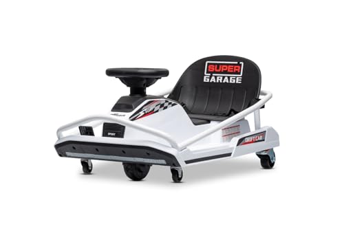 Beneo Motors Drift Elektro-Go-Kart 24V, weiß, 300-W-bürstenloser Motor, Lithium-Batterie, Driftmodus mit Einer Geschwindigkeit von bis zu 14 km/h, robuster Stahlrahmen, Sicherheitsgurt, Sportsitz