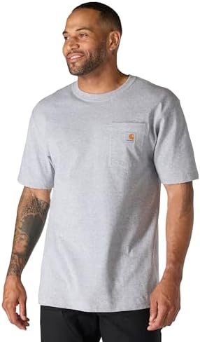 Carhartt ゆう Carhartt Camiseta masculina folgada de manga curta e bolso pesada