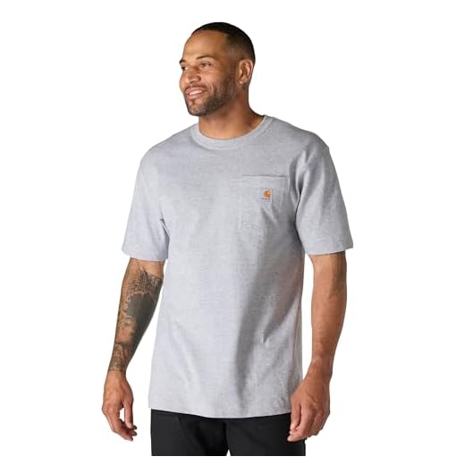 CarharttmensLoose Fit Heavyweight Short-Sleeve Pocket T-ShirtHeather GrayMedium