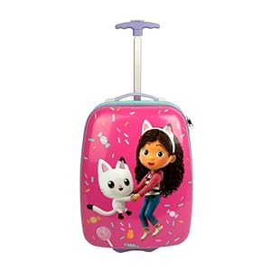 Undercover - Polycarbonat Trolley - Gabby's Dollhouse - 16 Inch - mit Spanngurten und Reißverschlussfach - Teleskopstange - leicht und robust - für Kinder