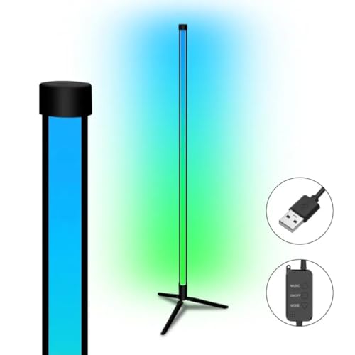 Image of Fire turtle Smart LED Floor Night Light, Remote Control, RGB Color Changing Light for Living Room, Bedroom, or Gaming Room - Modern Ambience Lighting