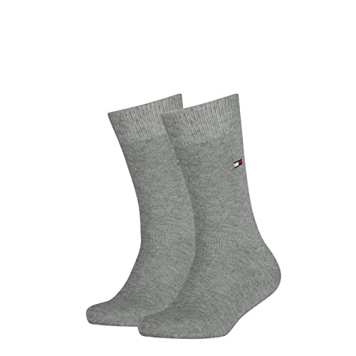 Tommy Hilfiger Unisex - Kinder Socke 2 er Pack 391334, Gr. 39-42, Grau (758 middle grey melange)